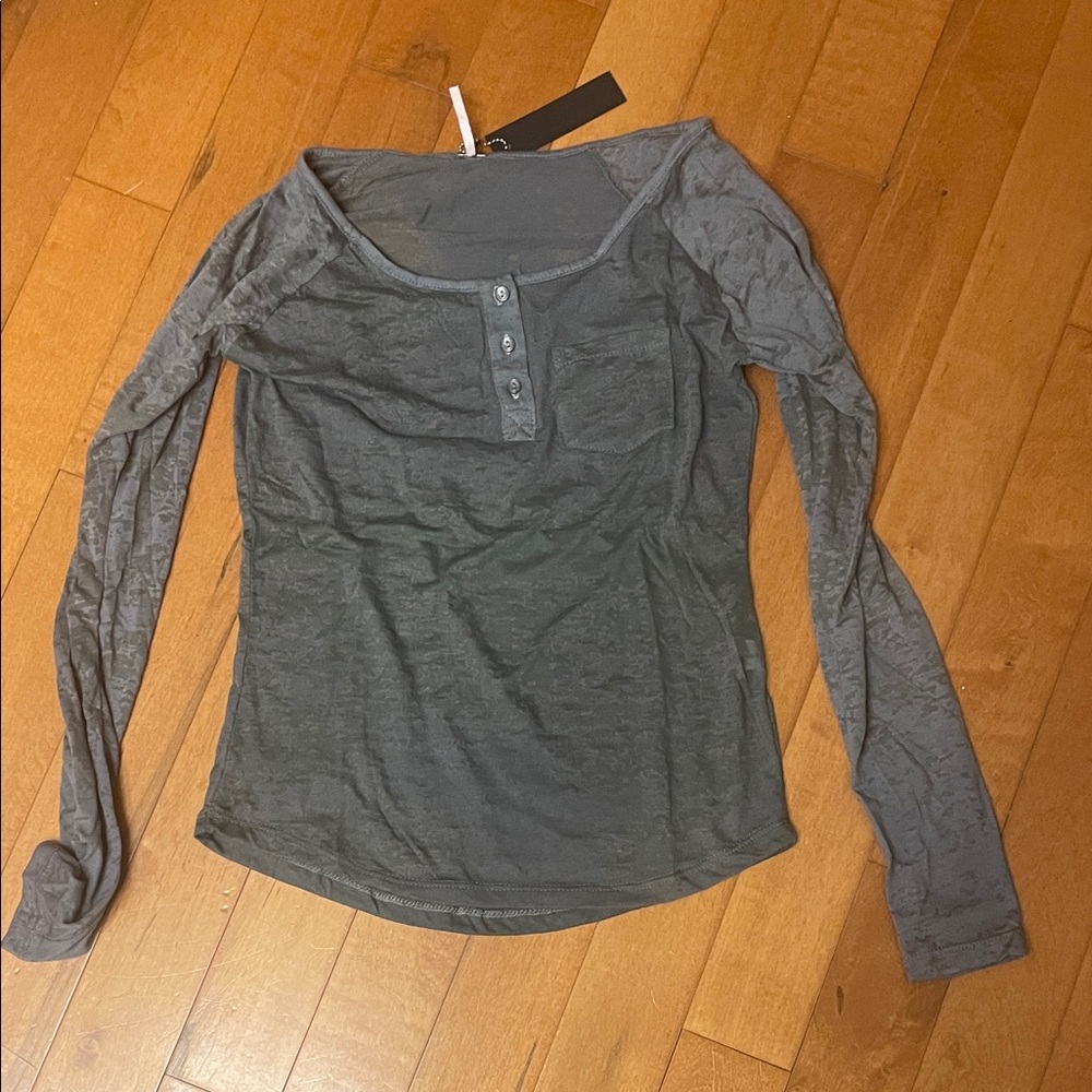 Poof! Slate Gray Long Sleeve Tee